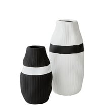 White Striped Ceramic Vase